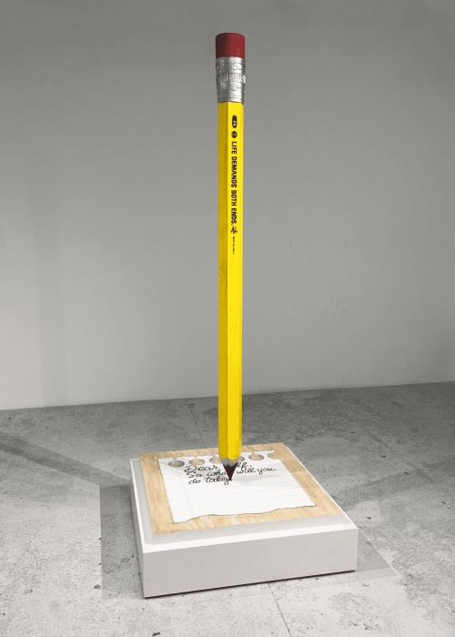 A pencil with a message hacks into a notepad, symbolizing life's demands and balancing responsibilities.